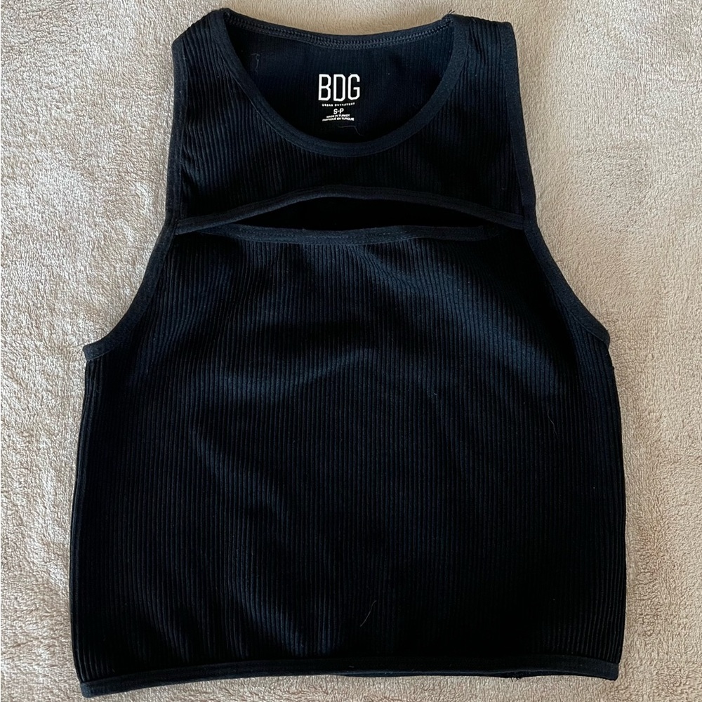 BDG Women's Black Ribbed Tank Top